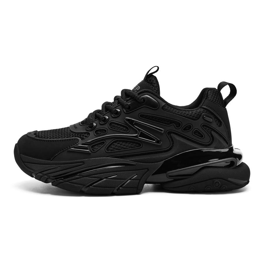 JEEP SPIRIT Darth Vader Height Increasing Cushioning Breathable Low top Chunky Sneakers Men's Black