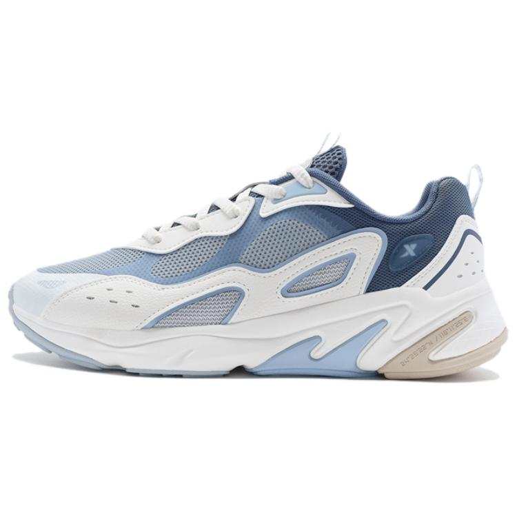 XTEP Breathable And Wear resistant Low top Chunky Sneakers Men's White Blue