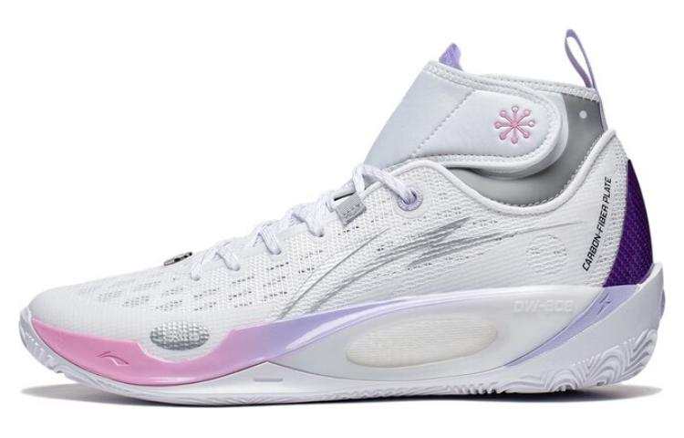 Li-Ning Li Ning 808 2 ULTRA Abrasion Resistant Breathable Mid top Basketball Shoes Men's White Bad Little Purple