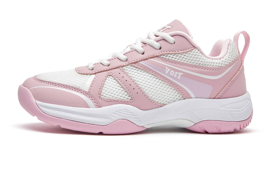 VOIT Abrasion Resistant Coverage Lightweight Low top Badminton Shoes Women's Pink White