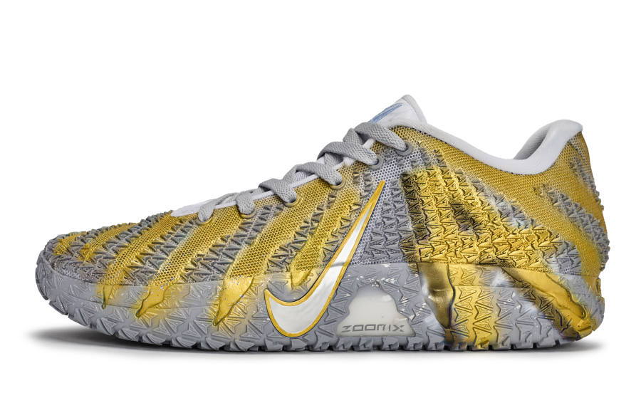 Nike Nike Ja Morant 3 REGO Hot Dog, Gilded Dazzling Silver Low top Basketball Shoes Unisex Gray Gold