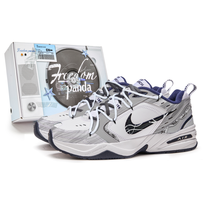 Nike Nike Air Monarch 4 Abrasion Resistant Abrasion Resistant Low top Chunky Sneakers Unisex Gray White