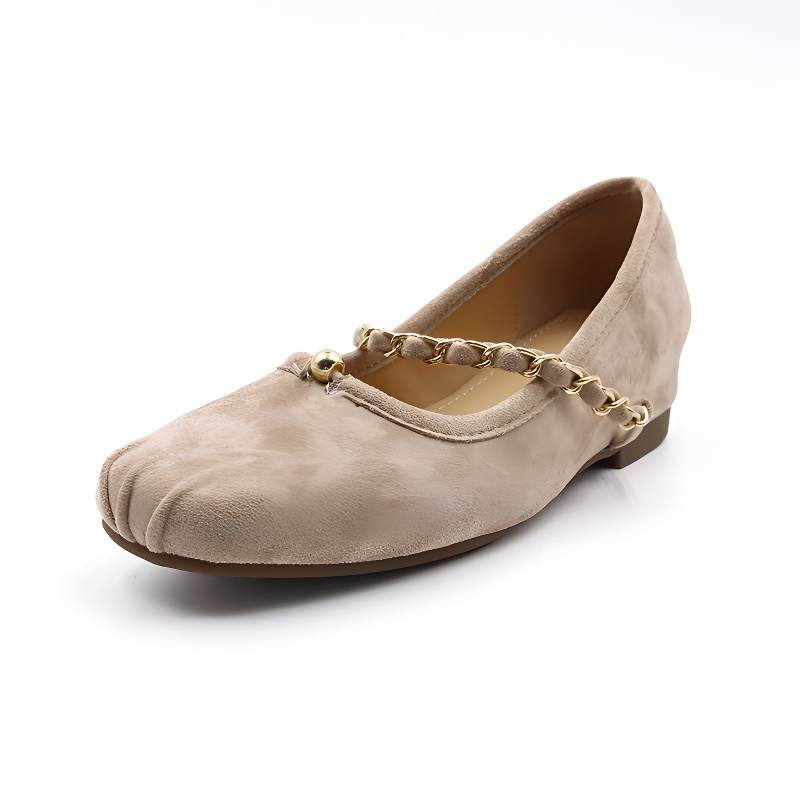 WALIBU Chunky Heel Mary Jane Shoes Women's Apricot