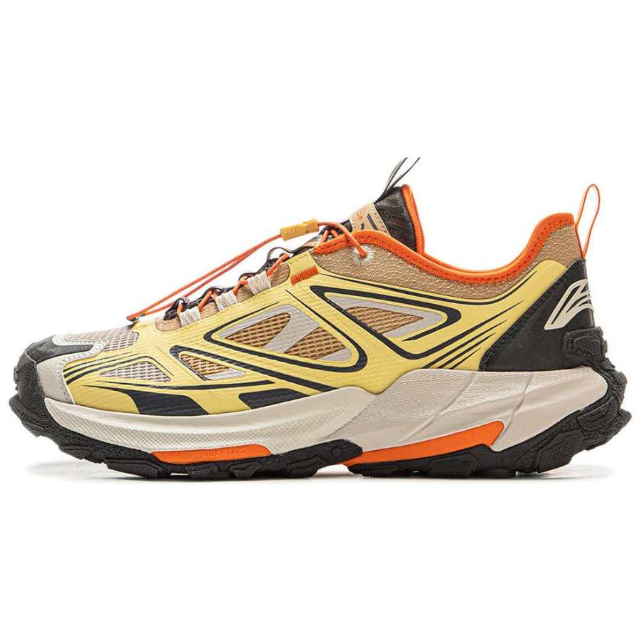 Li-Ning Li Ning Outdoor CF Tracing Cushioning Slip Resistant Abrasion Resistant Low top Hiking Shoes Unisex Yellow Brown