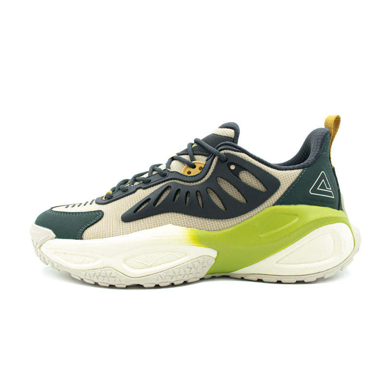 PEAK Cushioning Slip Resistant Low top Chunky Sneakers Men's Khaki/Dark Gray