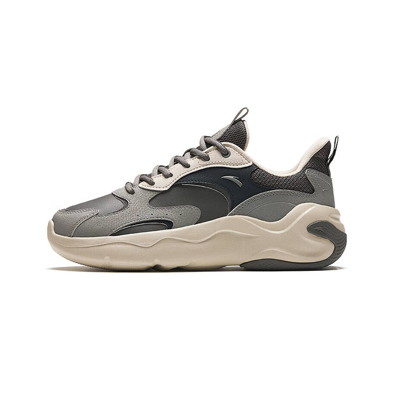 Anta Gravitation Platform Cushioning Abrasion Resistant Height Increasing Low top Chunky Sneakers Men's Gray White