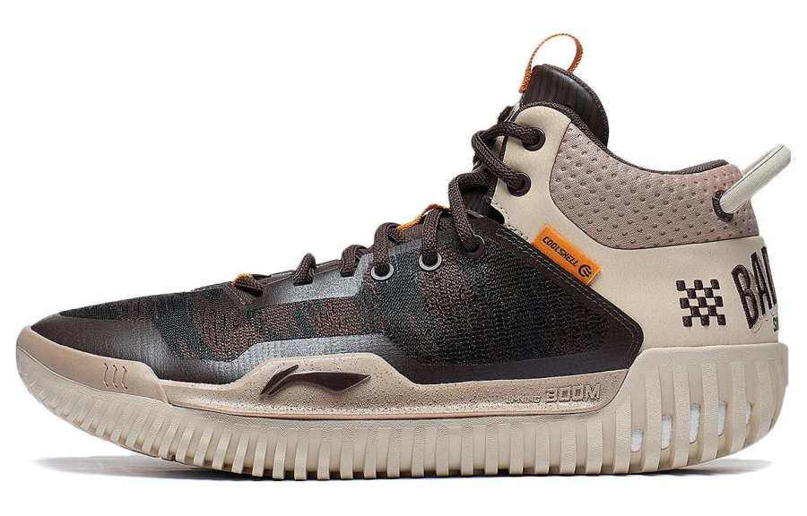Li-Ning Li Ning Badfive 3 Flat Cushioning, Wear Resistant Mid top Basketball Shoes Men's Umber