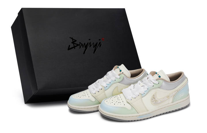 Jordan Jordan Air Jordan 1 811 Manufacturing, Ocean's Voice, Special Shoe Box Abrasion Resistant Low top