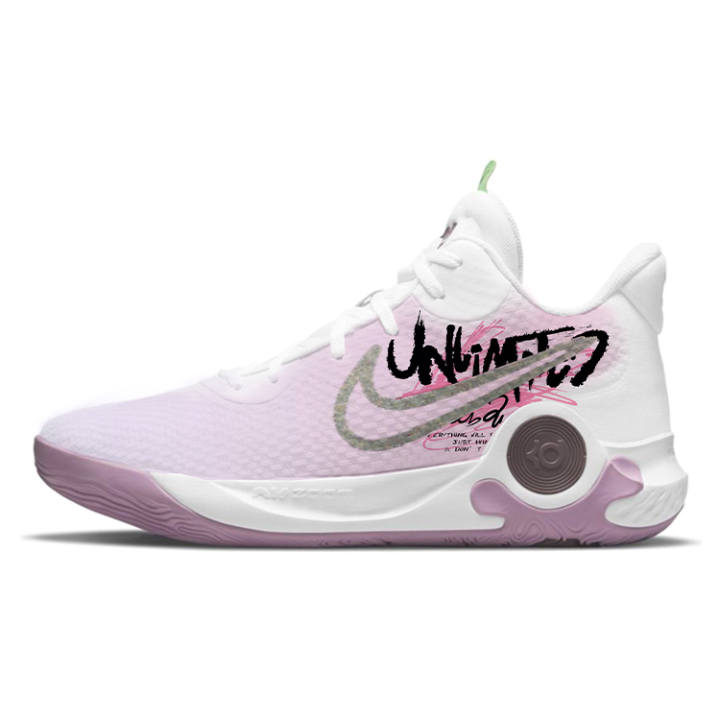 Nike Nike KD Trey 5 IX Cushioning Slip Resistant Abrasion Resistant Mid top Vintage Basketball Shoes Unisex White Purple