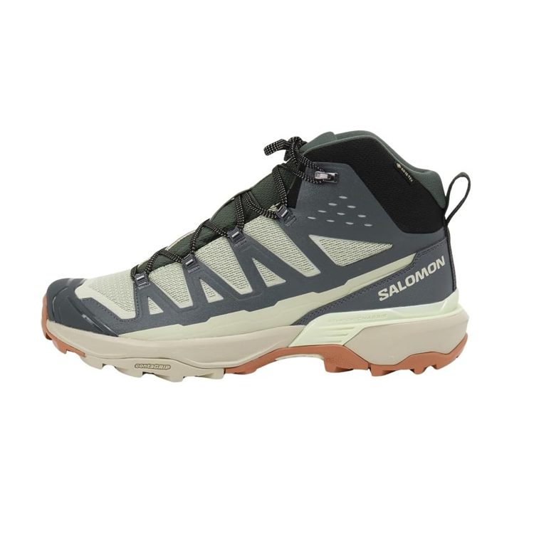 SALOMON X ULTRA 360 EDGE MID GORE TEX Fabric Mid top Mountaineering Shoes Men's Gray Brown Yellow