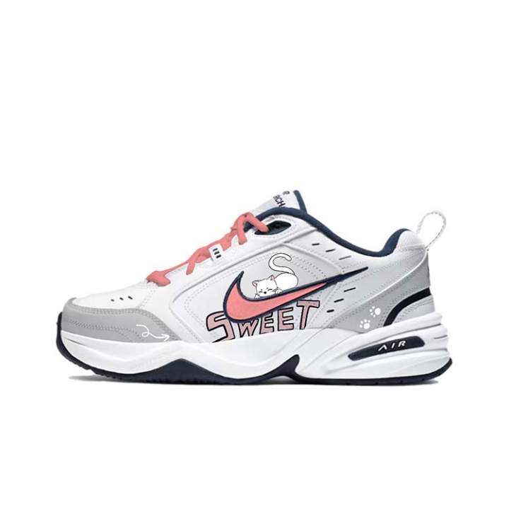 Nike Nike Air Monarch 4 Slip Resistant, Abrasion Resistant, Height Increasing Low top Chunky Sneakers Unisex White Pink