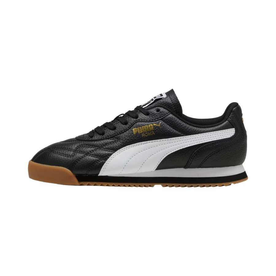PUMA Roma Anniversario Cow Leather, Textile Balance Lightweight Low top Training Shoes Men's Black