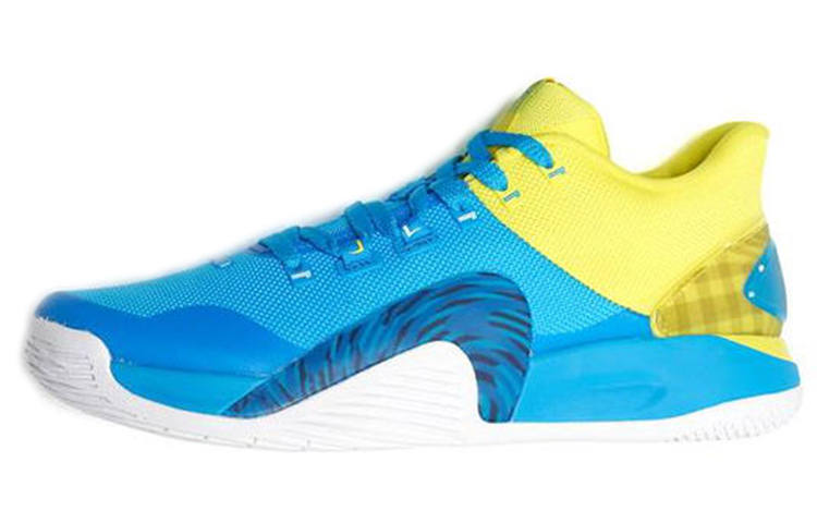 XTEP Lin Generation Basketball Shoes Men's Low Top Blue Yellow