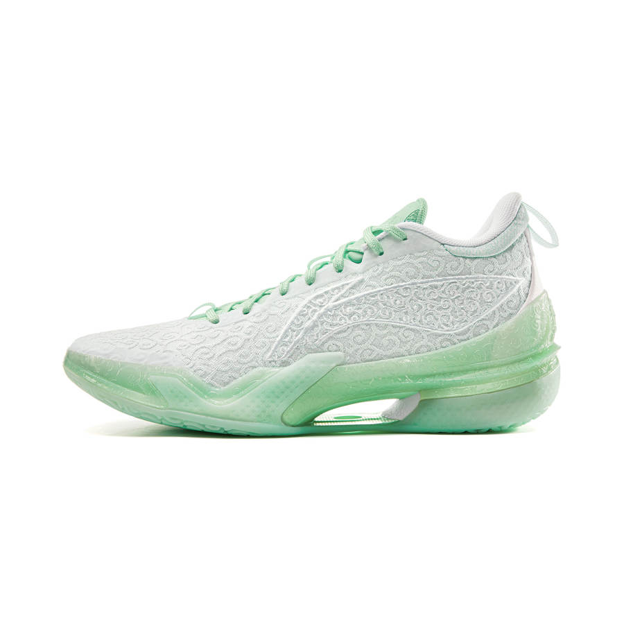Li-Ning Li Ning Liren 5 Cushioning Slip Resistant Rebound Anti Twist Mid top Performance Basketball Shoes Men's White Green