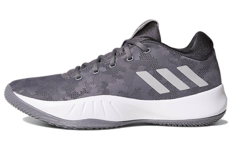 Adidas Adidas Textile, Synthetic Leather Abrasion Resistant Low top Basketball Shoes Men's Gray