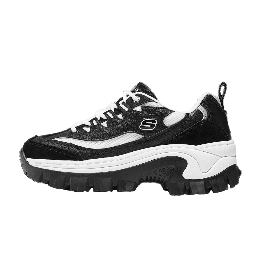 Skechers Street Textile, Synthetic Leather, Split Cow Leather Low top Chunky Sneakers Women's Black White