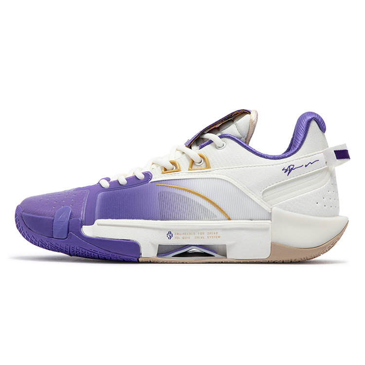 361° Cushioning Slip Resistant Abrasion Resistant Low top Basketball Shoes Men's Ultraviolet White