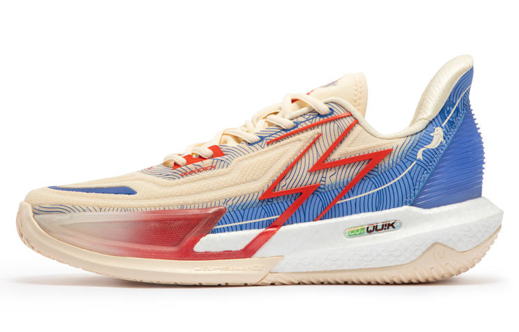 361° BIG3 4.0 Quick Pro Success Cushioning Slip Resistant Abrasion Resistant Low top Basketball Shoes Men's White Blue