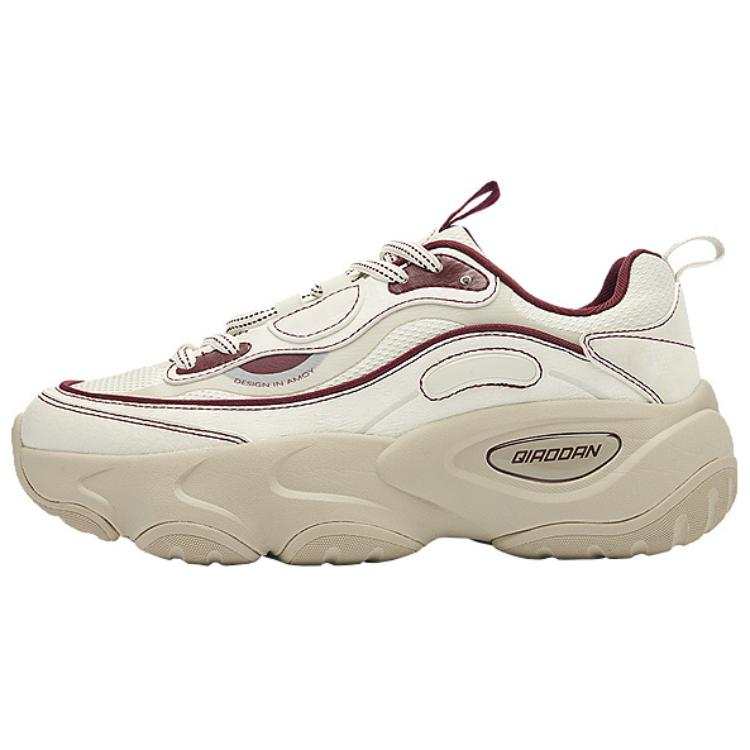 QIAODAN Lightweight Anti Slip Low top Chunky Sneakers Women's Ecru