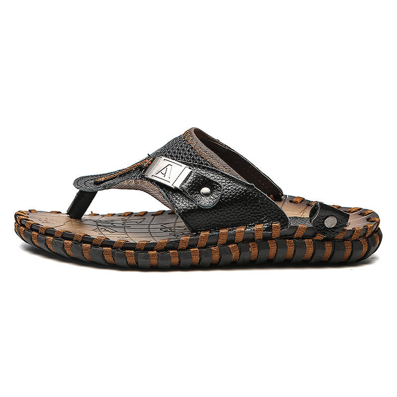 CANUVEN Rubber Sole Abrasion Resistant Slip Resistant Abrasion Resistant Slip Resistant Flip Flops Men's