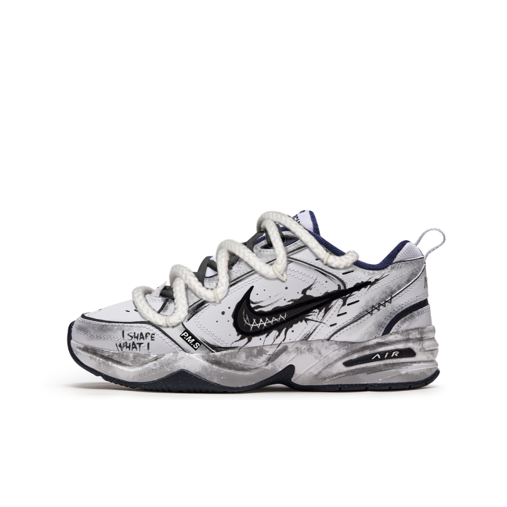 Nike Nike Air Monarch 4 P.M.S Black White Dad Old Dad Slip Resistant Abrasion Resistant Slip Resistant Abrasion Resistant