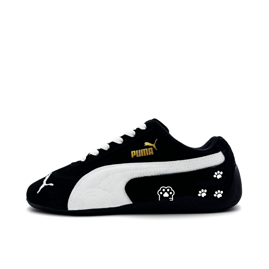 PUMA Speedcat Ink Snow Cat Paw Low top Racing Shoes Unisex Black White