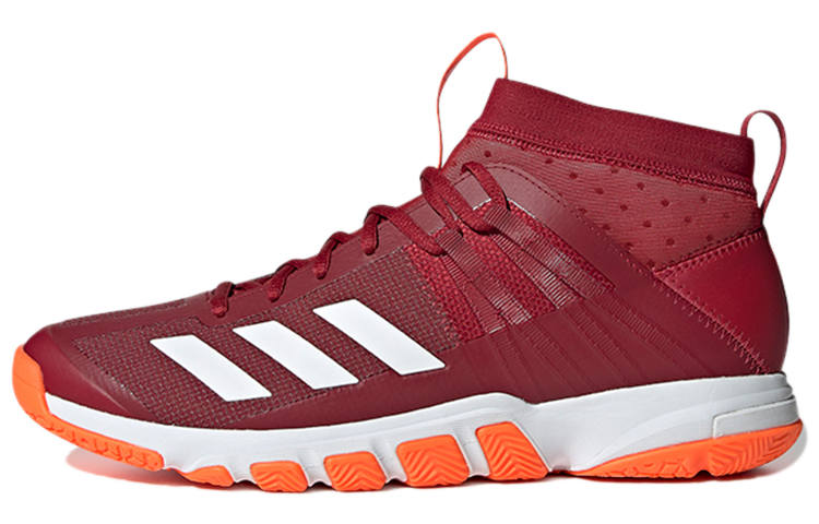 Adidas Adidas Wucht P7 Slip Resistant And Abrasion Resistant Coverage Mid top Badminton Shoes Women's Dark Red
