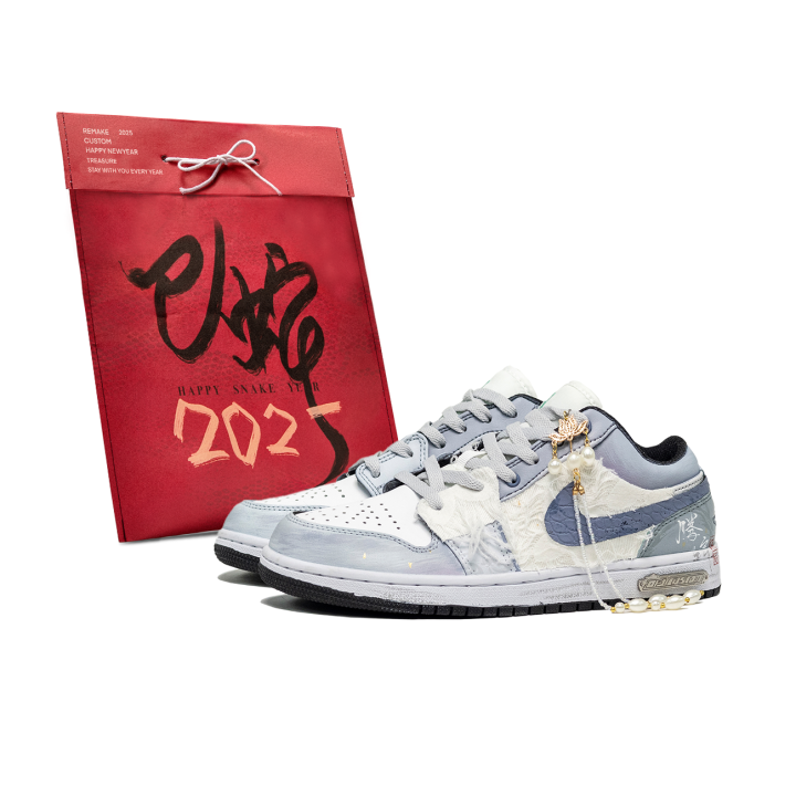 Jordan Jordan Air Jordan 1 Da Vinci Custom, Serpent Auspicious, Shopping Bag, Flying Serpent Slip Resistant Slip Resistant