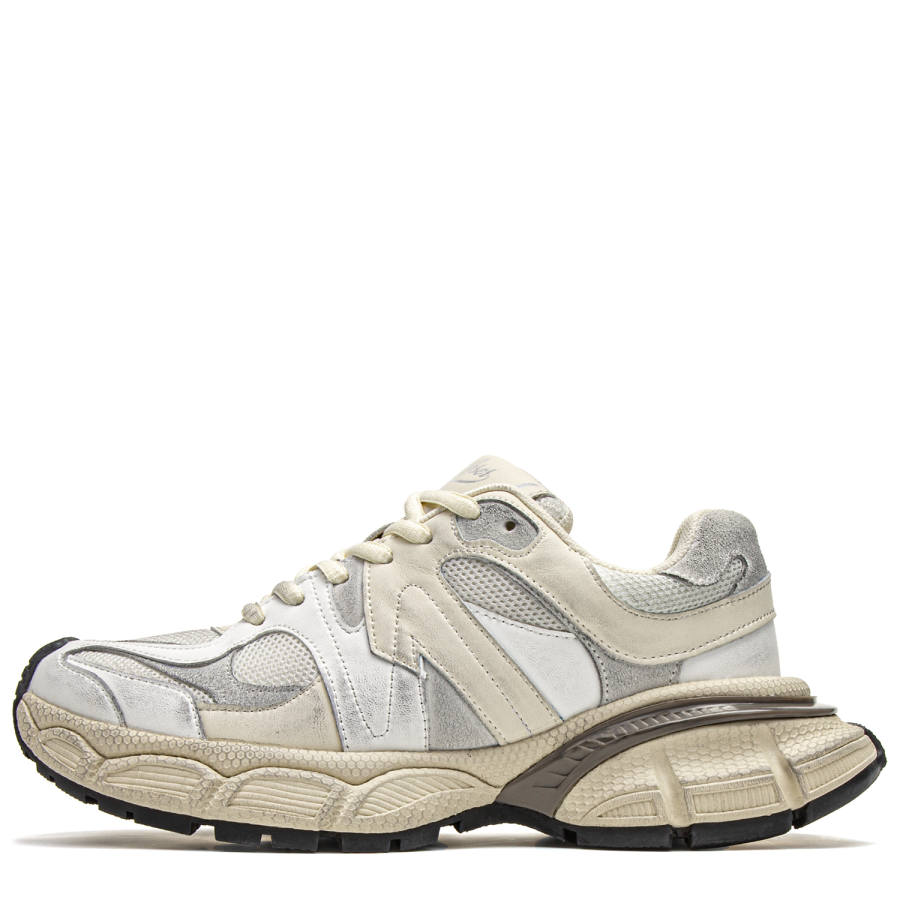 Youthloser Slip Resistant Abrasion Resistant Low top Chunky Sneakers Unisex Beige White Black