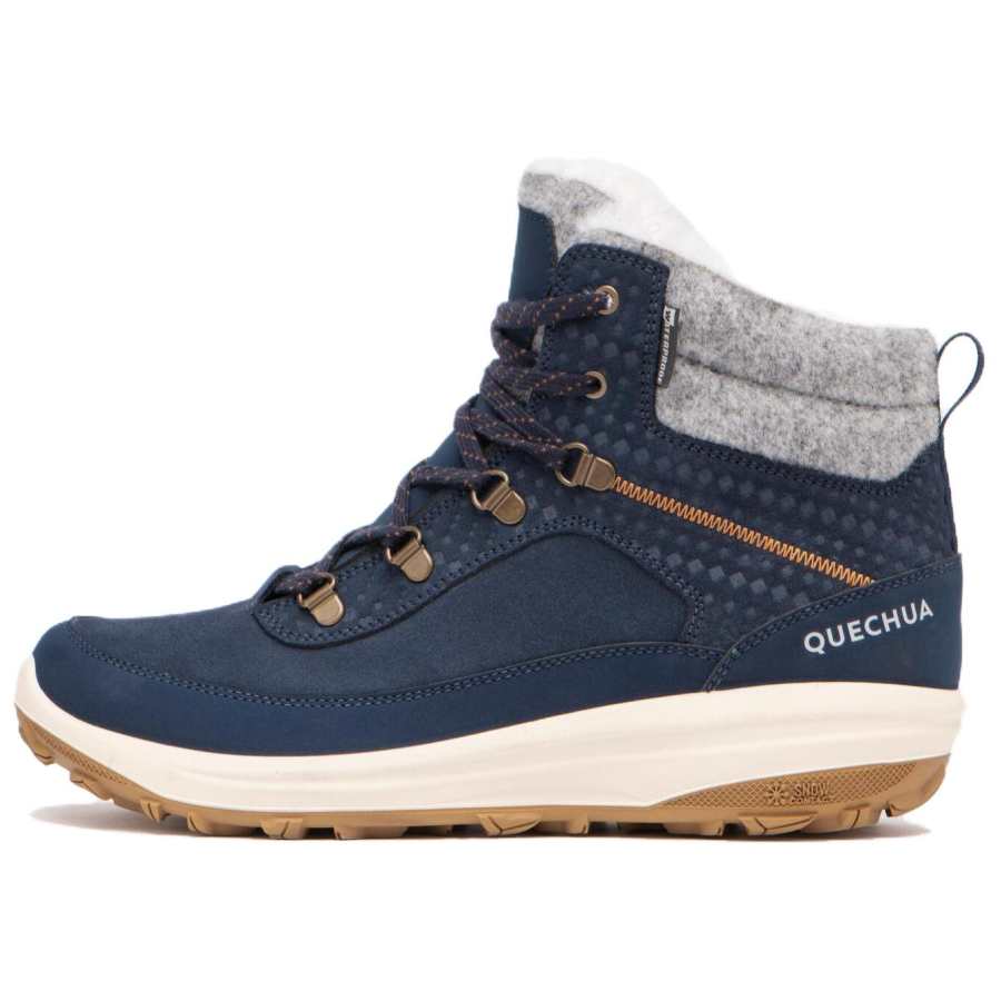 DECATHLON SH900 Thermal Waterproof Short Snow Boots Women's Dark Blue