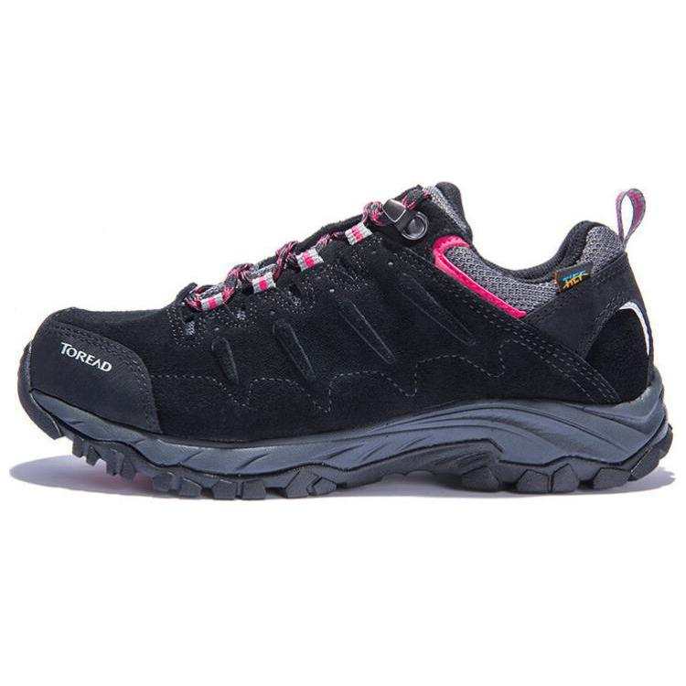TOREAD Slip Resistant, Abrasion Resistant, Breathable Low top Mountaineering Shoes Women's Black Red