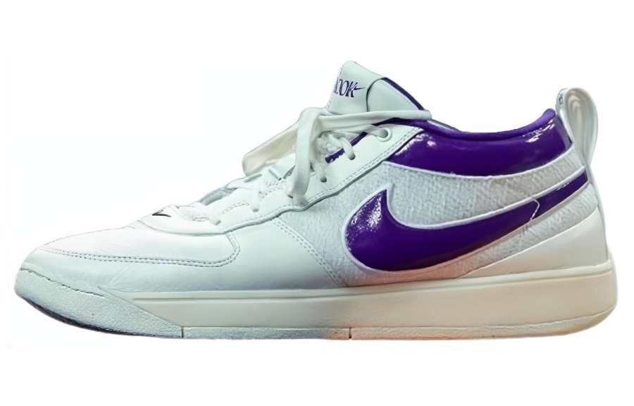 Nike Nike Book 1 'Metallic Purple' Abrasion Resistant Low top Basketball Shoes Men's White Purple