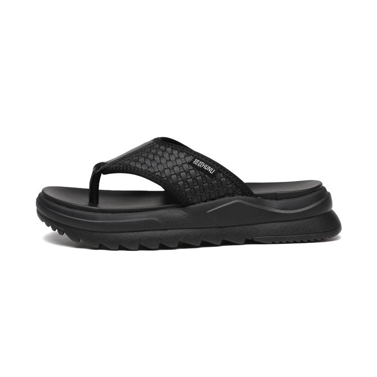 HUNU Trendy Individual Flip Flops Men's Black