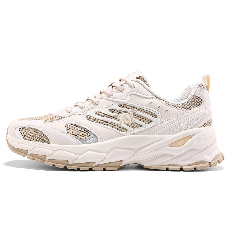 361° Cushioning Breathable Abrasion Resistant Low top Chunky Sneakers Men's White Brown