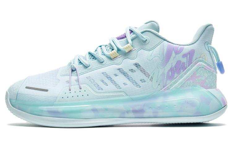 XTEP Cushioning Slip Resistant Abrasion Resistant Low top Basketball Shoes Men's Blue Purple