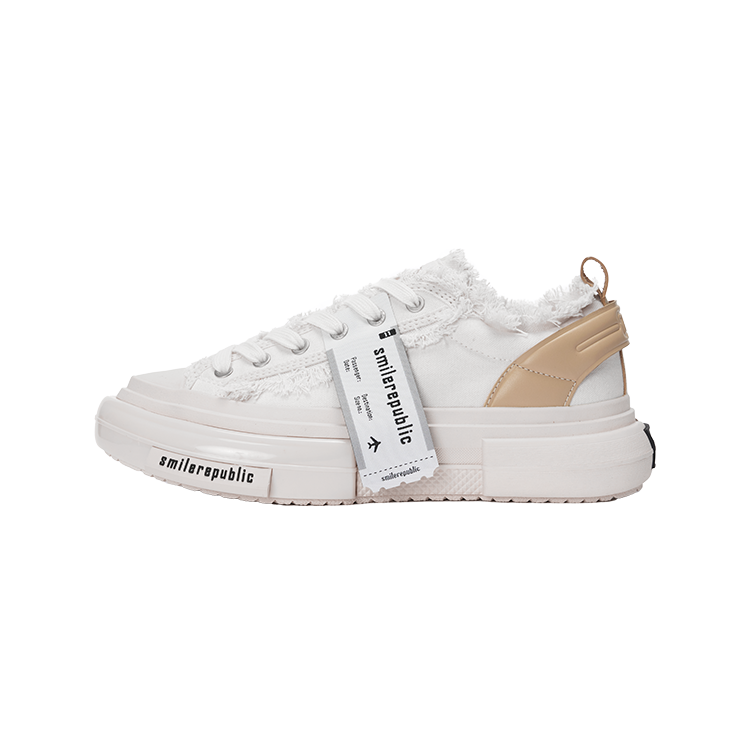 SMILEREPUBLIC INCEPTION 70S WHITE Low top Canvas Shoes Unisex White