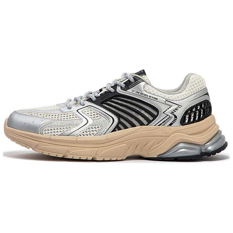 361° Year Ring SE Comfortable Slip Resistant Low top Chunky Sneakers Men's Silver Black