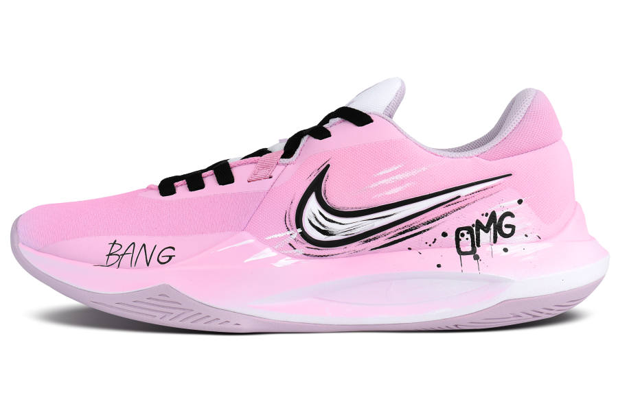 Nike Nike Precision 6 Cushioning Abrasion Resistant Cushioning, Wear Resistant Low top Basketball Shoes Men's Fresh Pink