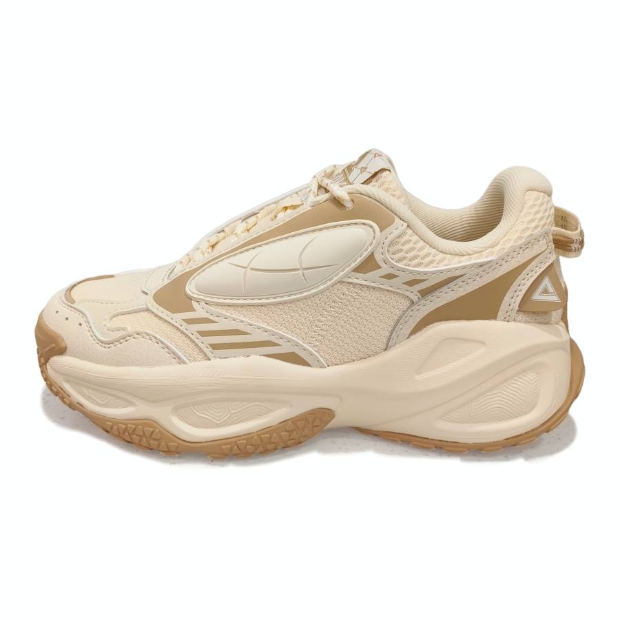 PEAK Tai Ji1.0 Cushioning Slip Resistant Support Height Increasing Low top Chunky Sneakers Women's Light Khaki