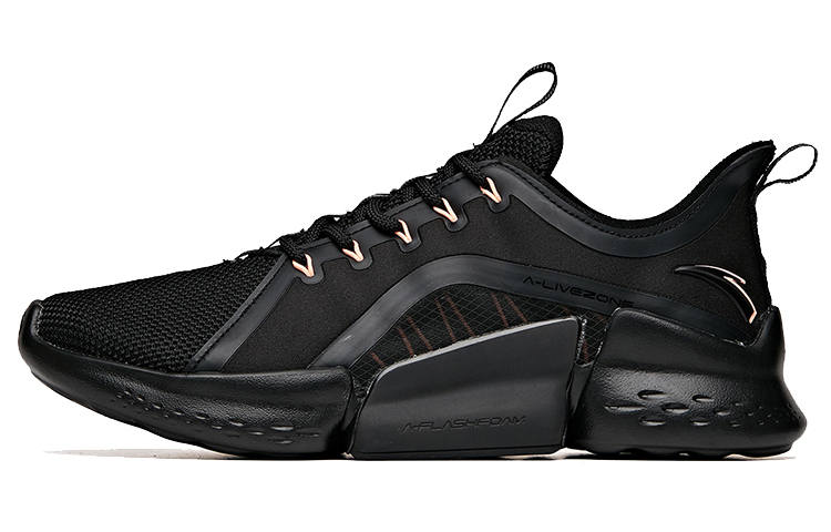 ANTA Training Shoes Women's Low Top Black/Fluorescent Sunset Orange