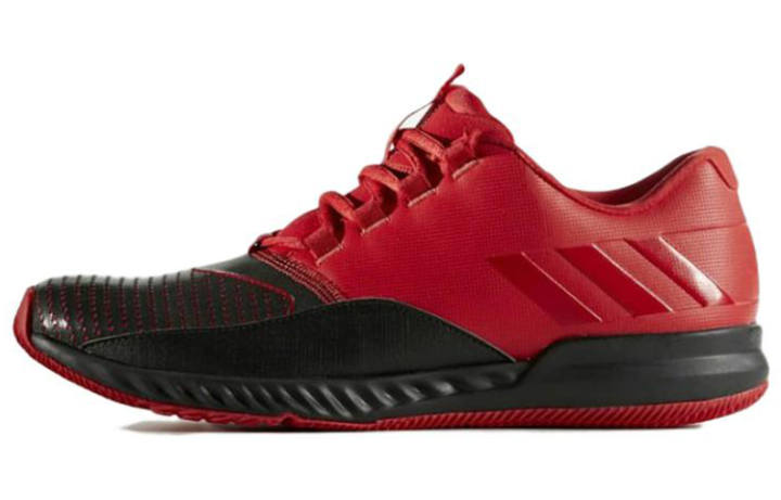 Adidas Adidas Crazytrain Bounce Leather Lace Up Slip Resistant Abrasion Resistant Low top Training Shoes Men's Red