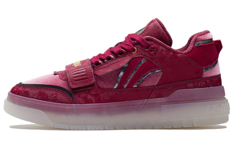 Li-Ning Li Ning Rookie Slip Resistant Cushioning Slip Resistant Cushioning Low top Vintage Basketball Shoes Women's Bicycle Red