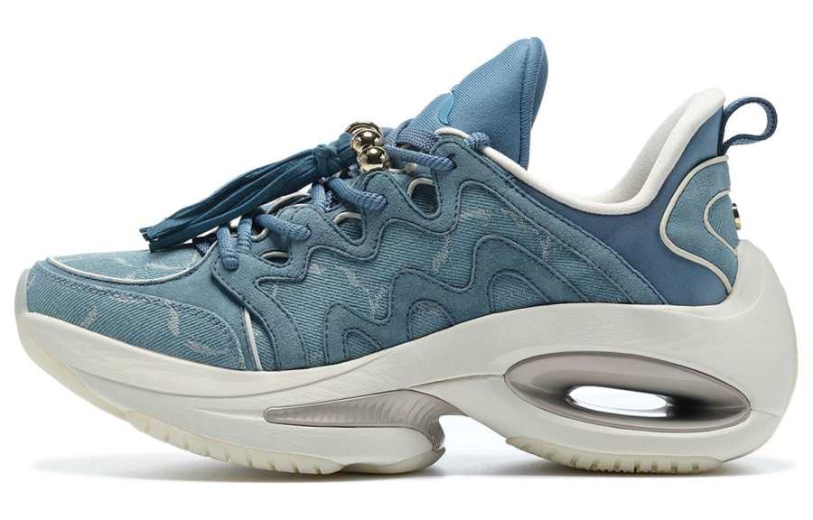LI-NING 1990 LI NING 1990 Heart Dance Chunky Sneakers Women's Low Top Love Sea Blue