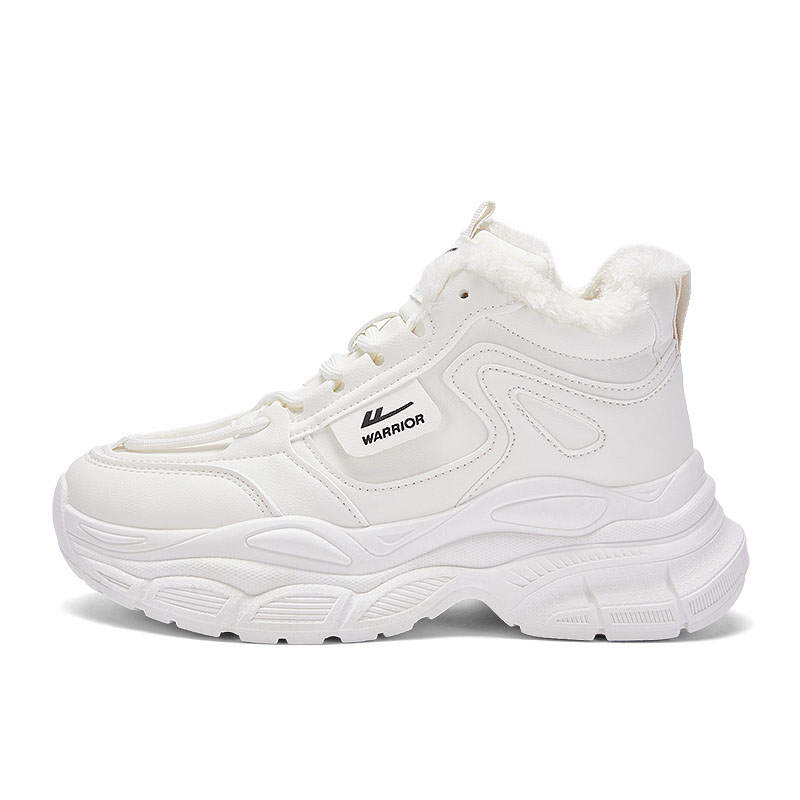 Warrior Cushioning Slip Resistant Abrasion Resistant Height Increasing Thermal High top Chunky Sneakers Women's Ecru