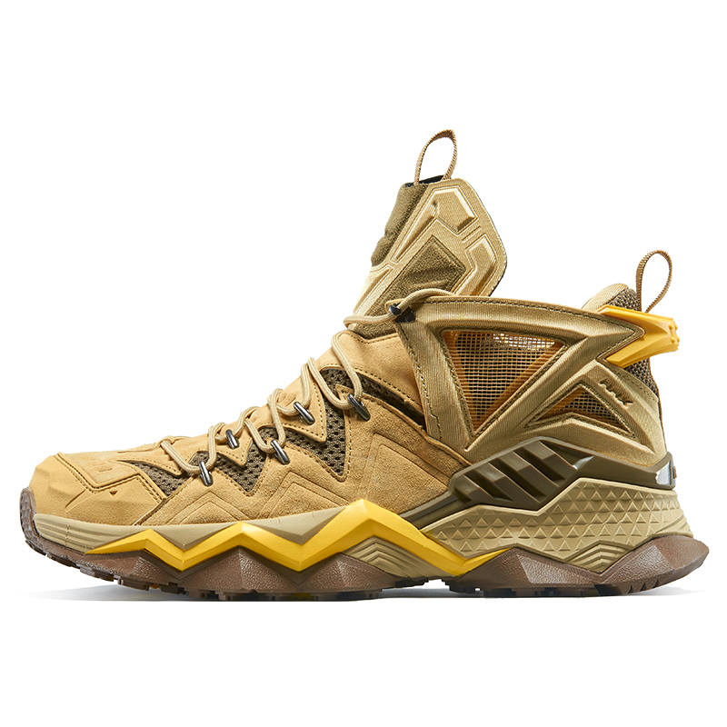 RAX Lightweight, Breathable, And Slip Resistant Mid top Outdoor Shoes Men's Brown Yellow