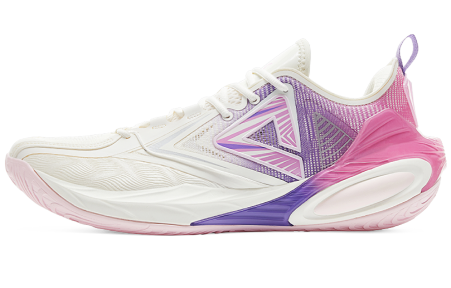 PEAK Low top Basketball Shoes Men's Ivory Purple
