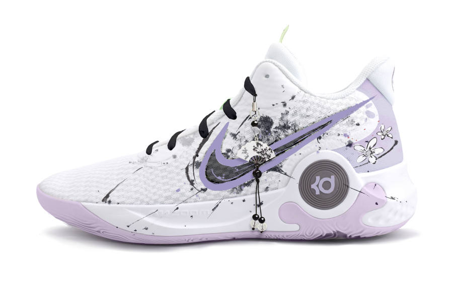Nike Nike KD Trey 5 IX Lan Ting Xu Abrasion Resistant Mid top Vintage Basketball Shoes Unisex Purple White