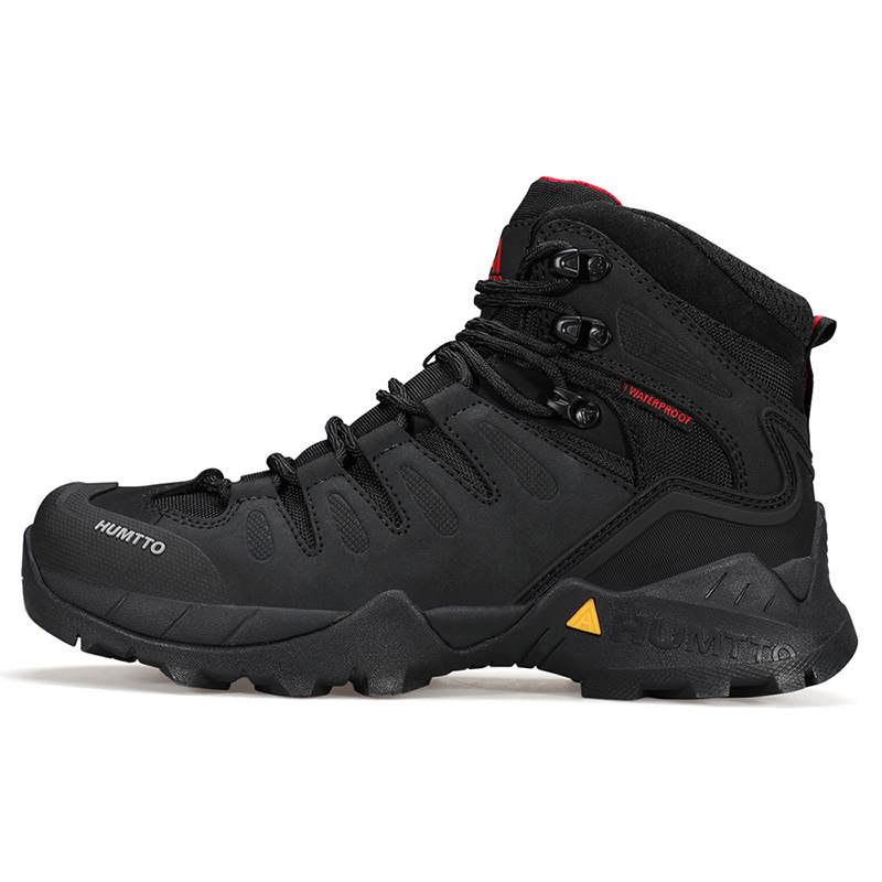 HUMTTO Abrasion Resistant Cushioning Slip Resistant Short Snow Boots Men's Black Red