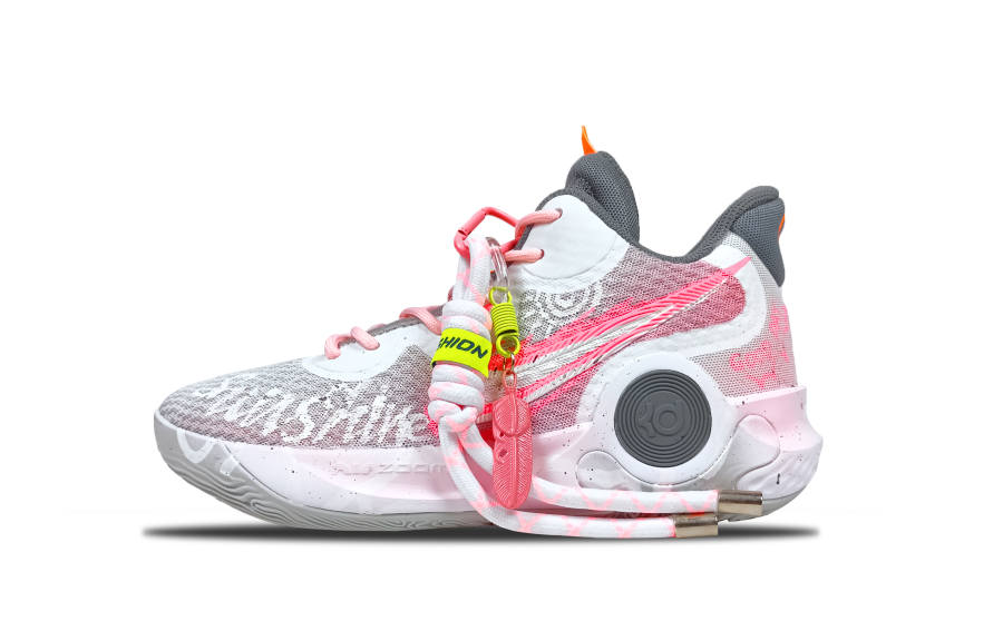 Nike Nike KD Trey 5 IX Lucky Day Fabric Cushioning, Wear Resistant Low top Basketball Shoes Unisex Pink Gray White