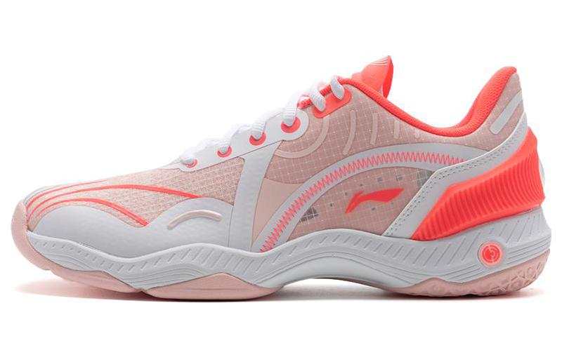 Li-Ning Li Ning Raid Rubber Cushioning, Wear Resistant Low top Badminton Shoes Unisex White Red